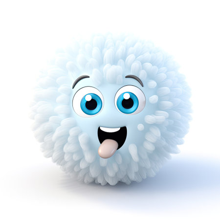 3d stylesnowball character on white background. Generative AI contentの素材
