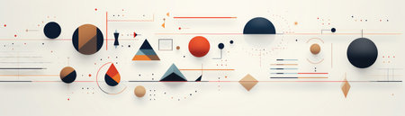 banner of graphic design with simple geometric shapes. Generative AI contentの素材