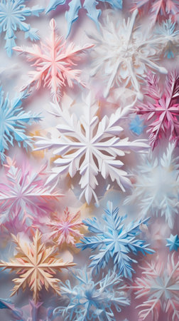 background with snowflakes in soft pastel colors. 3d styleの素材