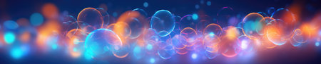 colorful festive abstract blurred bokeh background with circlesの素材
