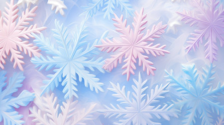 background with snowflakes in soft pastel colors. 3d styleの素材