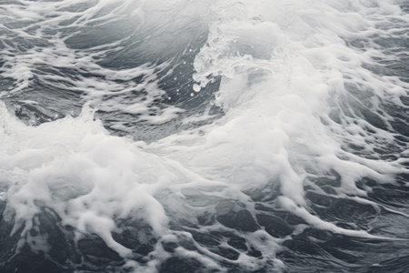 transparent gray clear calm water surface texture with splashes and bubbles.の素材