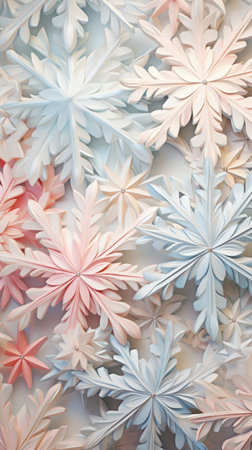 background with snowflakes in soft pastel colors. 3d styleの素材