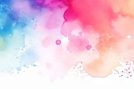 Rainbow blobs watercolor pattern on white background. abstract grunge texture. Generative AI contentの素材