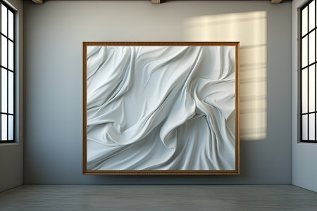 white drapery made of fabric in the studio for a photo shootの素材