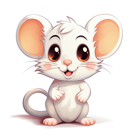 Cute cartoon 3d character rat. Illustration on white backgroundの素材