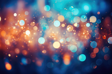 colorful festive abstract blurred bokeh background with circlesの素材