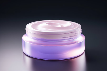 Cosmetic cream luxury blank jar mock up on minimal backgroundの素材