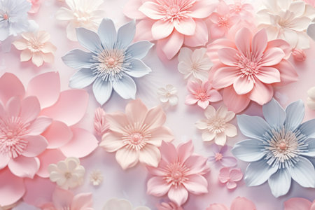 background with flowers in soft pastel colors. 3d styleの素材