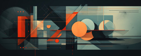 Banner of Brutal abstract background with geometric shapes in gray colorsの素材