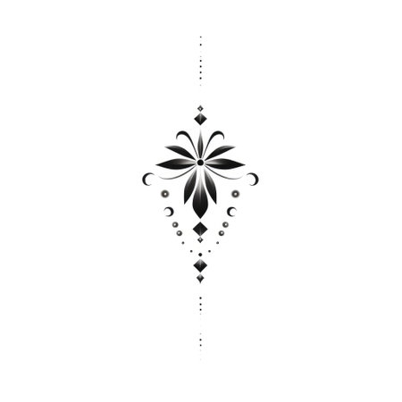simple minimalism pattern tattoo style on white backgroundの素材