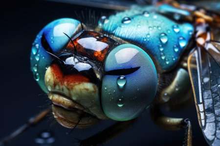 Macro photo of colorful dragonfly eyes. Close upの素材