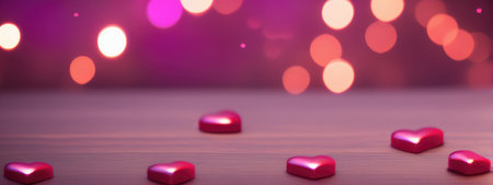 saint valentine's day background with copy space. Holiday love festive backdrop with heartsの素材