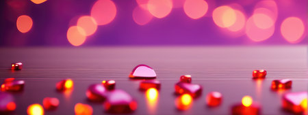 saint valentine's day background with copy space. Holiday love festive backdrop with heartsの素材