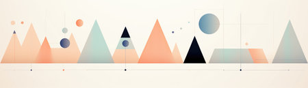 banner of graphic design with simple geometric shapes. Generative AI contentの素材