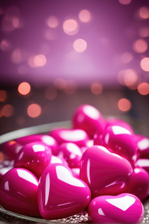 saint valentine's day background with copy space. Holiday love festive backdrop with heartsの素材
