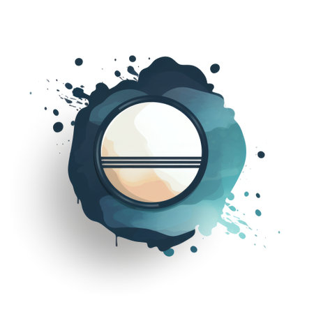 Artistic representation of a celestial portal with splattered inkの素材