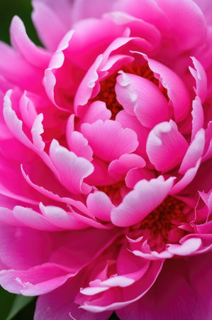 Macro Shot of Dew-Kissed Pink Peony in Full Bloomの素材