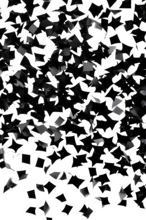 Black Confetti Scatter on Light White Backdropの素材
