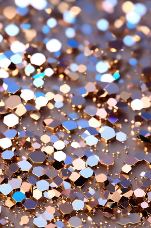 Mesmerizing Holographic Glitter on a Vibrant Surface with Shining Bokehの素材