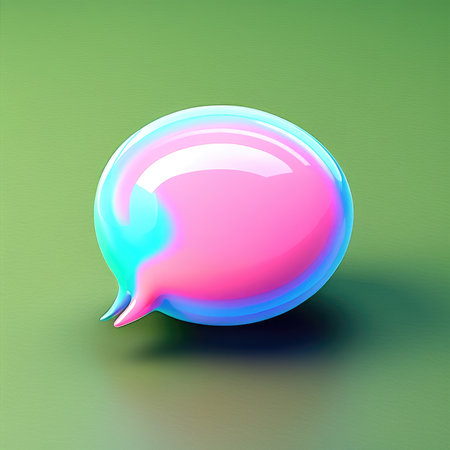 Sleek 3D Speech Bubble on Subtle Gradient Backgroundの素材