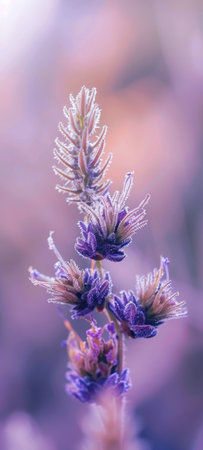 Dreamy Lavender Blossoms in Soft Focus with Pastel Background Bokeh Effect.の素材