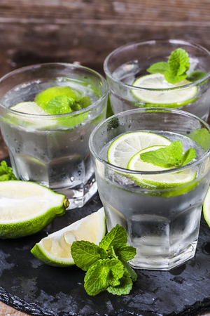 Lemon mint waterの写真素材