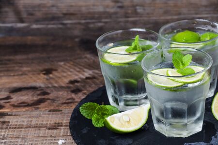 Lemon mint waterの写真素材