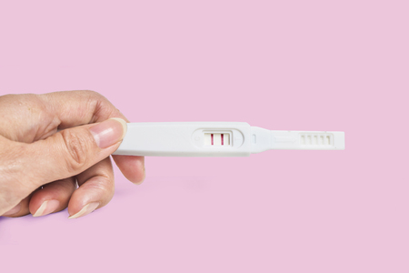 Pregnancy test stick, surpriseの写真素材
