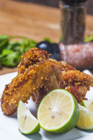Fried chicken wingsの写真素材