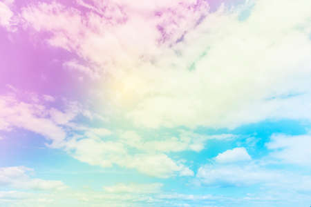 sun and cloud background with a pastel colorの写真素材