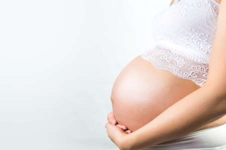 Close up of  pregnant bellyの写真素材