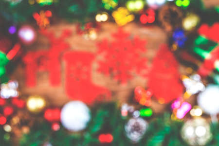 Christmas background with a red ornament, gift box.の写真素材