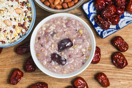 Eight Treasure Congee on traditional chinese festive porridge, の写真素材