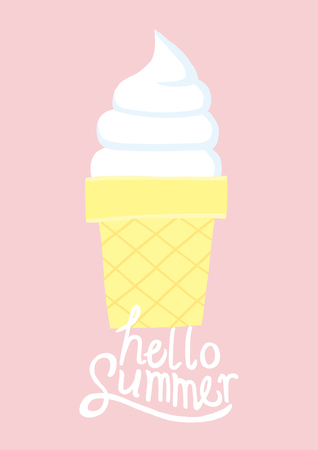 Summer vector illustration, vacation poster set. flat and hand draw design. can be use for greeting and invitation card.のイラスト素材