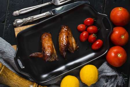 Roasted chicken wingsの写真素材