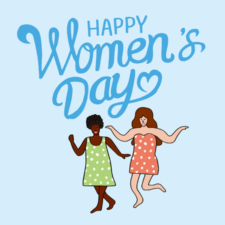 International Women's Day. Vector template with lettering designのイラスト素材
