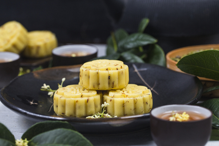Traditional Gourmet Osmanthus Cake, Chinese pastryの写真素材