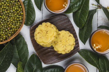 Traditional Gourmet Osmanthus Cake, Chinese pastryの写真素材