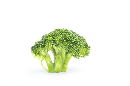 Delicious fresh broccoli, isolated on white backgroundの写真素材
