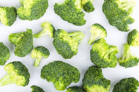 Delicious fresh broccoli, isolated on white backgroundの写真素材