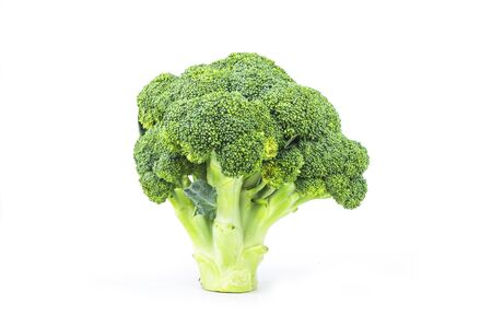 Delicious fresh broccoli, isolated on white backgroundの写真素材