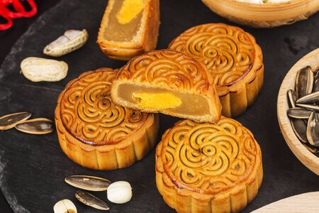 Traditional mooncakes closeup