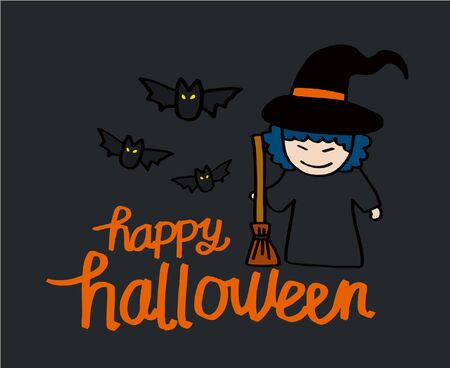 Halloween hand drawn vector, Happy Halloweenのイラスト素材