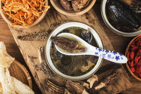 Stewed chicken with herbs, Chinese cuisineの写真素材