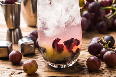 cold drink: Fruit cocktail with grapeの写真素材