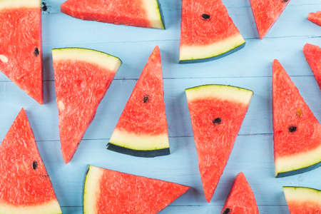 Homemade watermelon ice cream stick on a plate. Summer food concept.