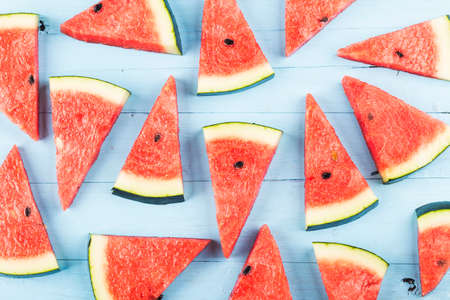 Homemade watermelon ice cream stick on a plate. Summer food concept.の写真素材