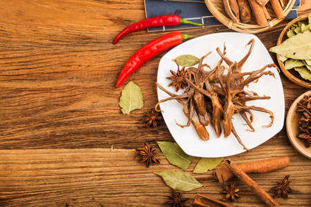 Chinese Food: Spiced Duck Tongueの写真素材