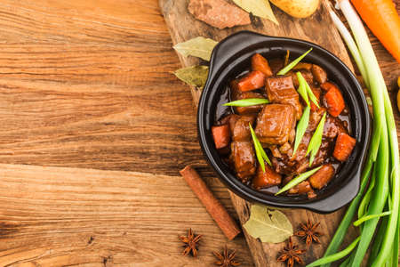 Chinese cuisine: a plate of braised lambの写真素材
